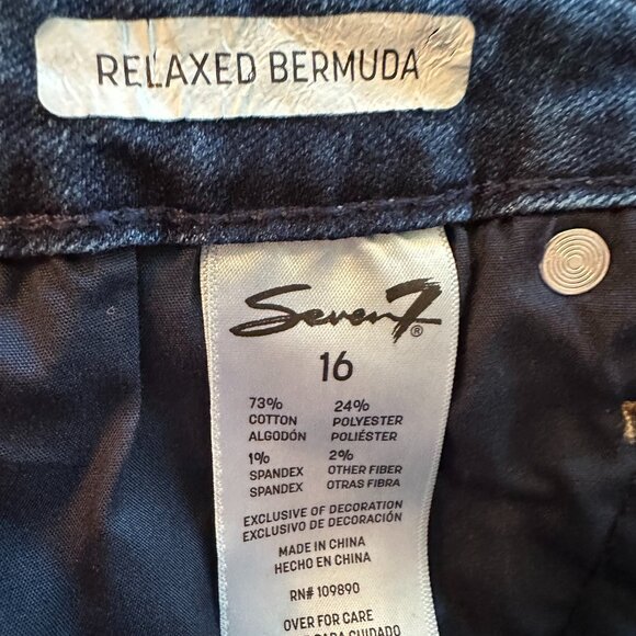 Seven7 Jean shorts, dark blue, Size 16 - Picture 5 of 5